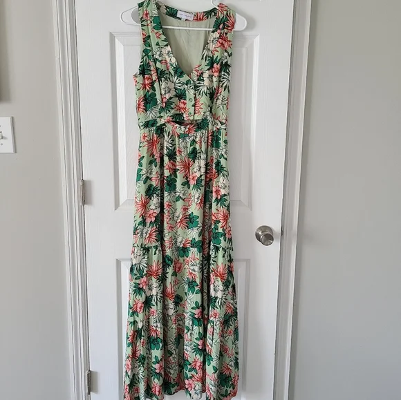 Lost + Wander Anthropologie Island Hopper Floral Print Maxi - Picture 2 of 8